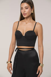 Black Deserae Satin Pants
