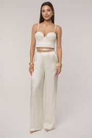 Champagne Deserae Satin Pants