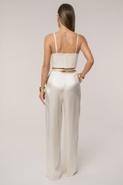 Champagne Deserae Satin Pants