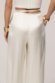 Champagne Deserae Satin Pants
