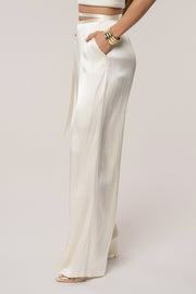 Champagne Deserae Satin Pants