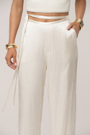 Champagne Deserae Satin Pants