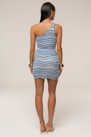 Blue Multi Pure Bliss Striped Mini Skirt