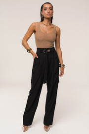 Black Alexis Belted Cargo Pants
