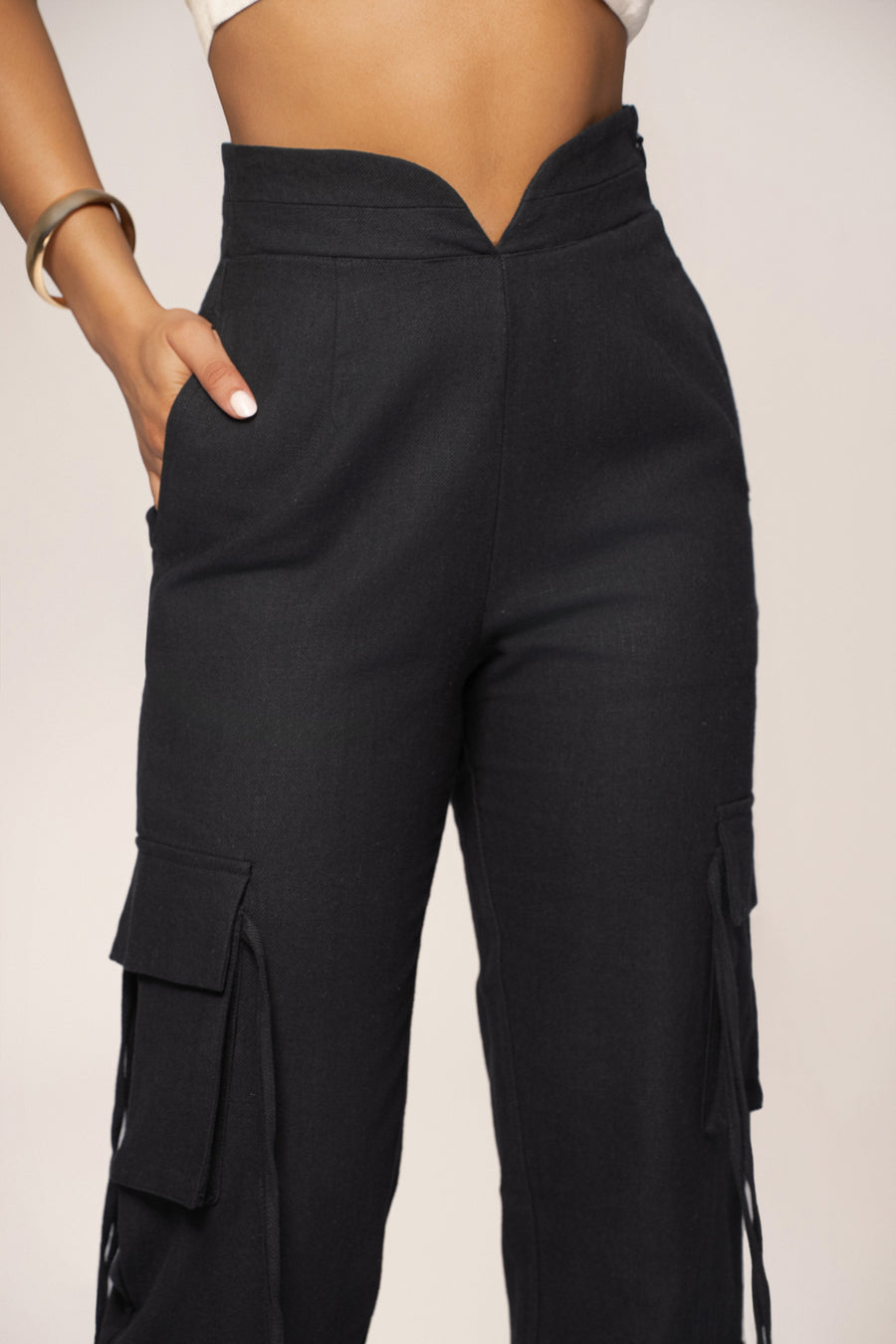 Black Better Half Linen Utility Pants