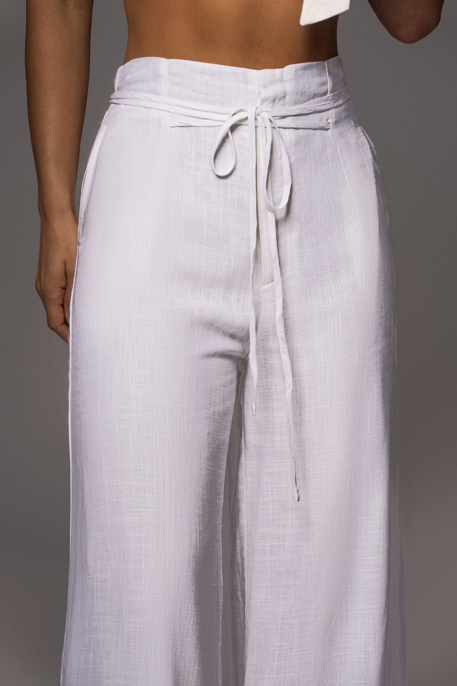Off White Waverly Linen Trousers