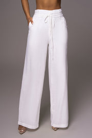 Off White Waverly Linen Trousers