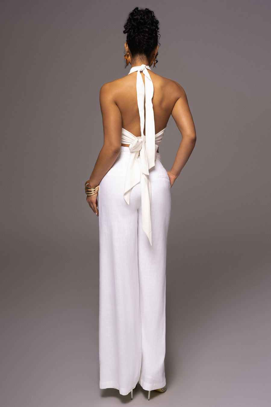 Off White Waverly Linen Trousers