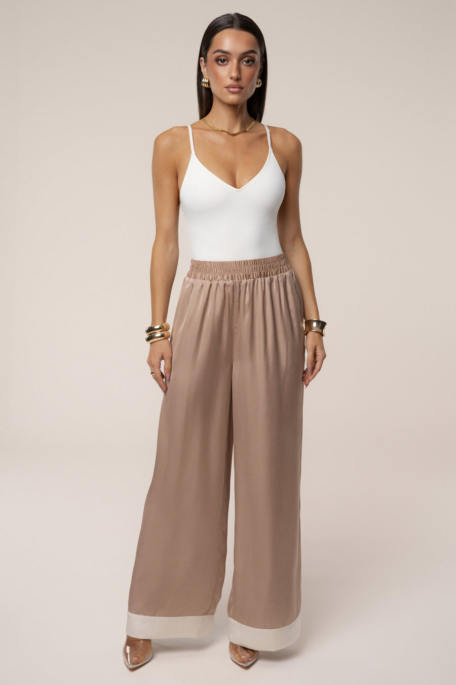 Mocha Jet Set Wide Leg Pants