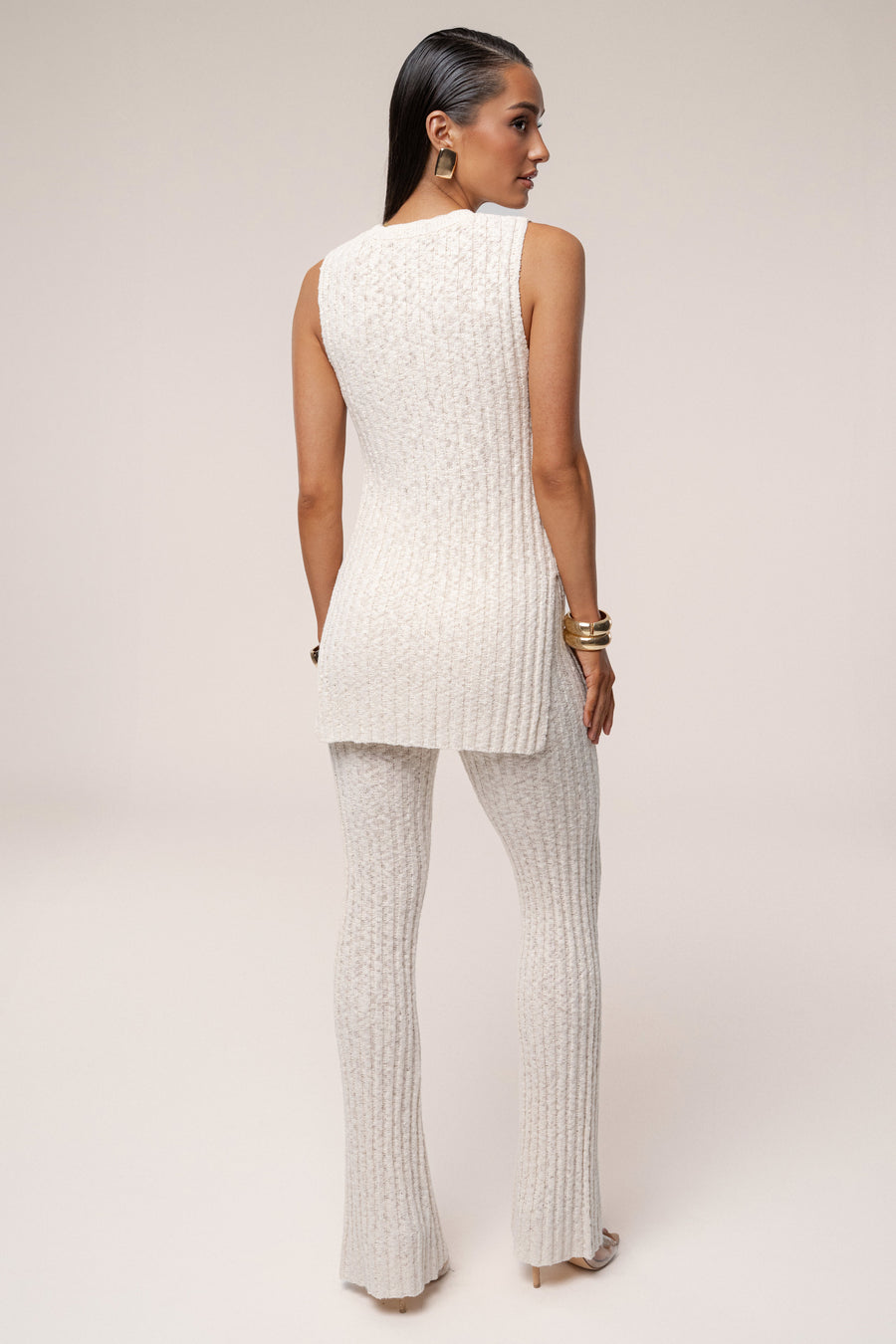 Ivory Lanah Knit Flare Pants