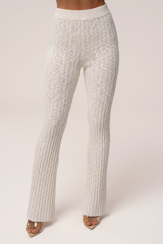 Ivory Lanah Knit Flare Pants