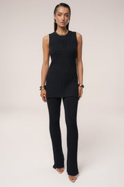 Black Lanah Knit Flare Pants