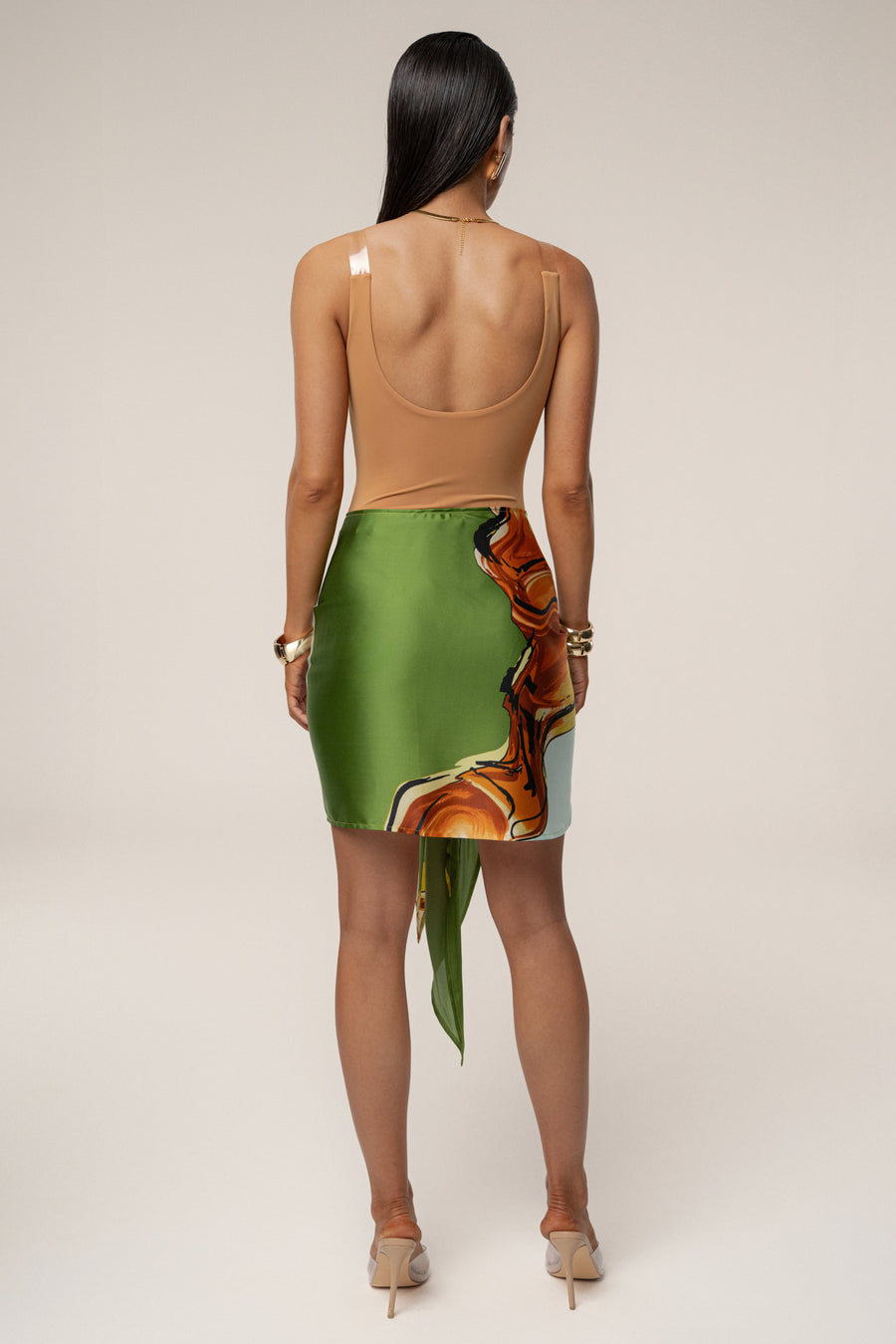 Green Tropical Print Golden Shores Wrap Sarong