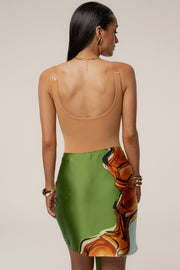 Green Tropical Print Golden Shores Wrap Sarong