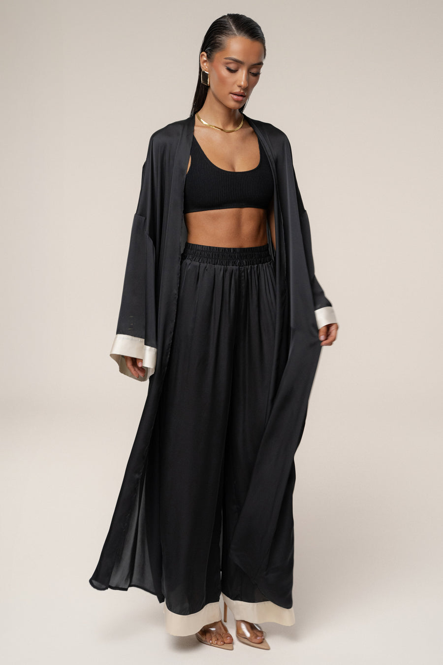 Black Jet Set Wide Leg Pants
