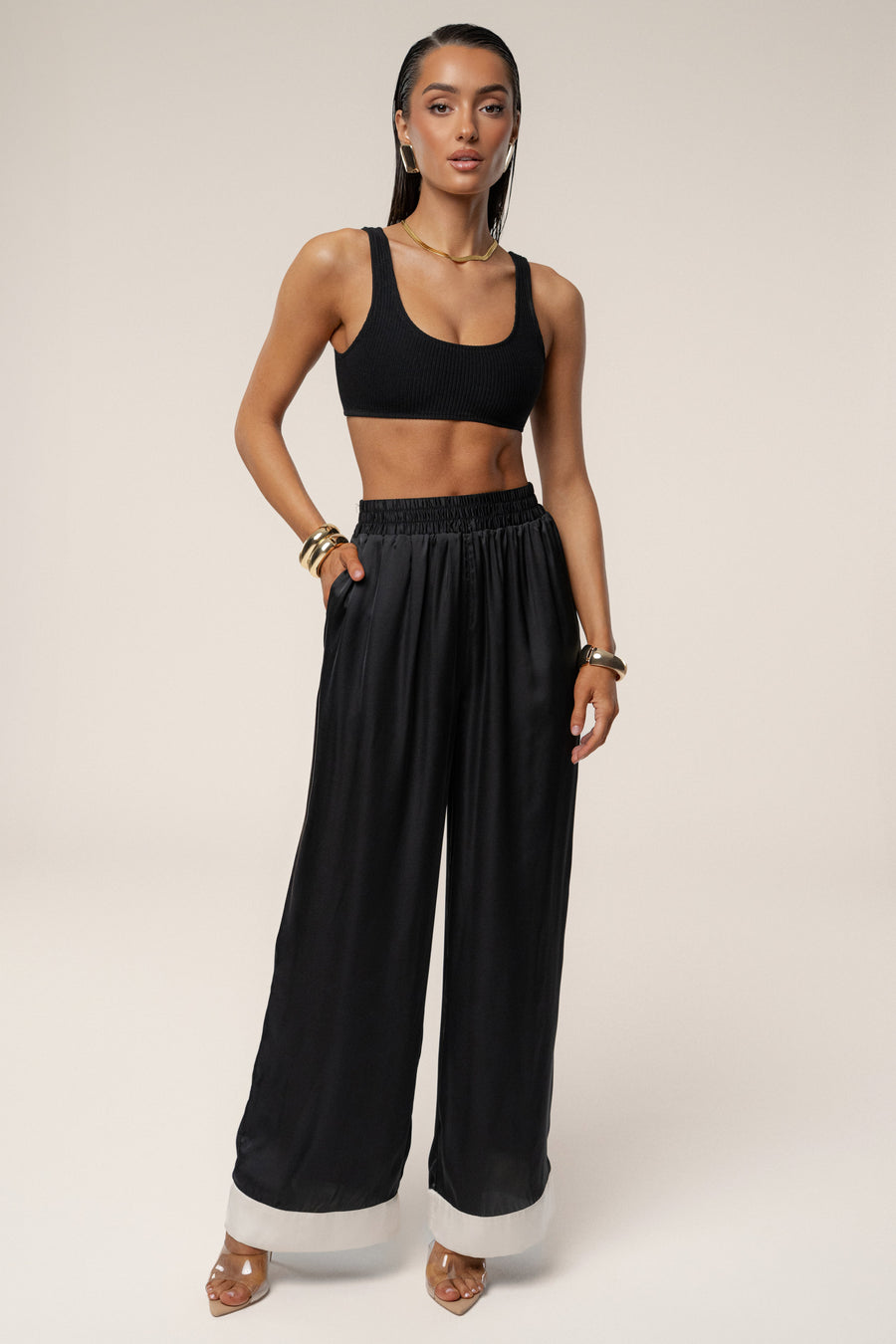 Black Jet Set Wide Leg Pants