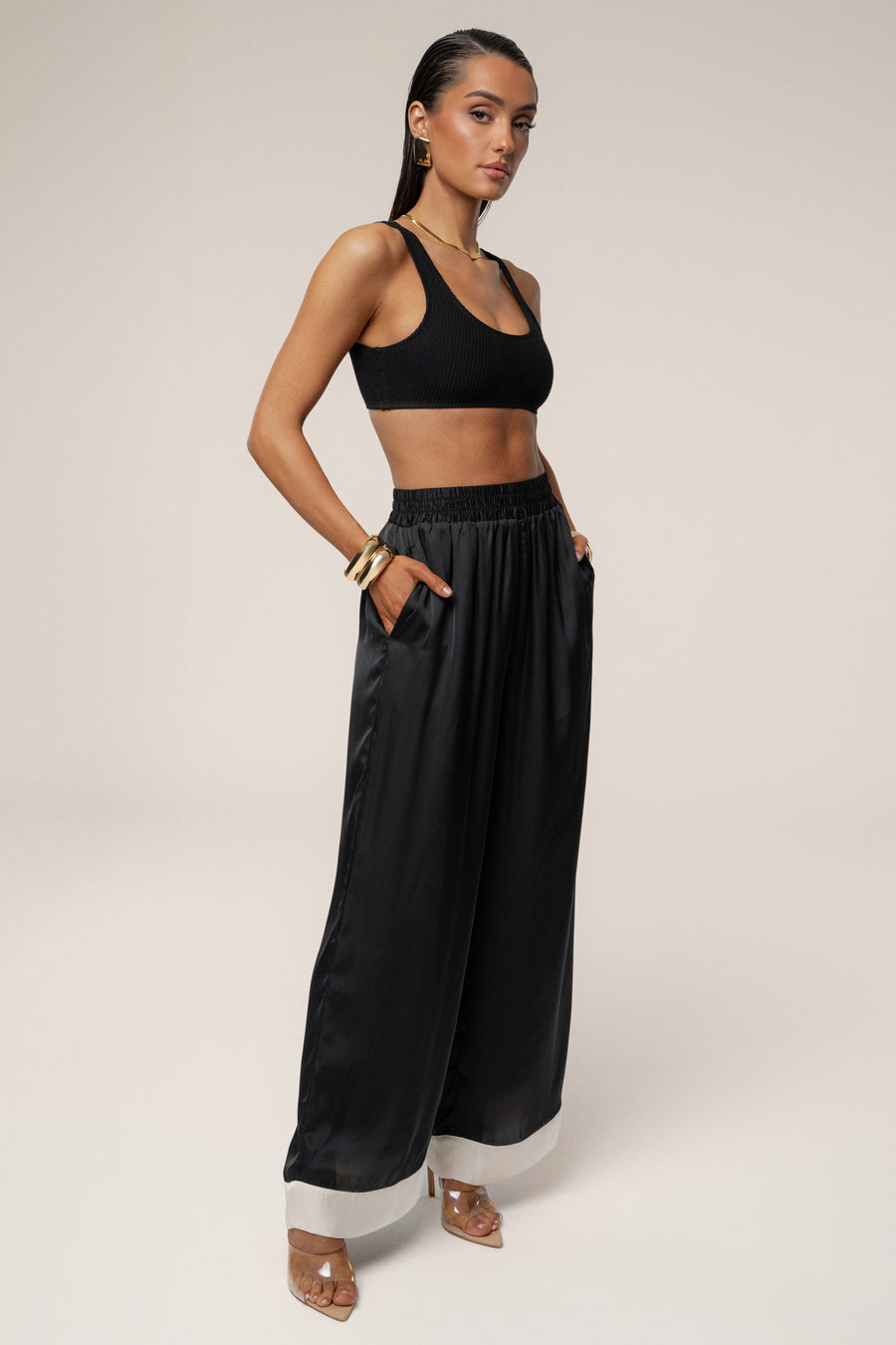 Black Jet Set Wide Leg Pants