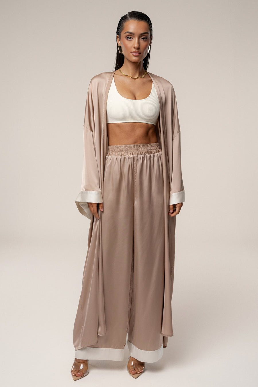 Mocha Jet Set Wide Leg Pants
