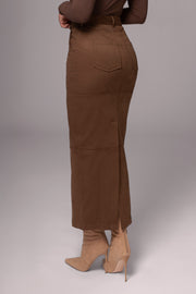 Chocolate Joy Suede Maxi Skirt