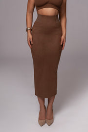 Chocolate Phoenix Suede Skirt