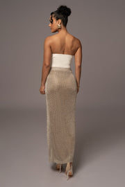 Silver Anais Maxi Slit Skirt