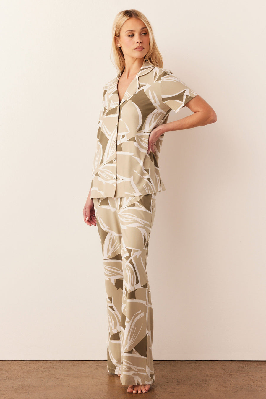 Elsa Cloud Jersey PJ Set in Fern