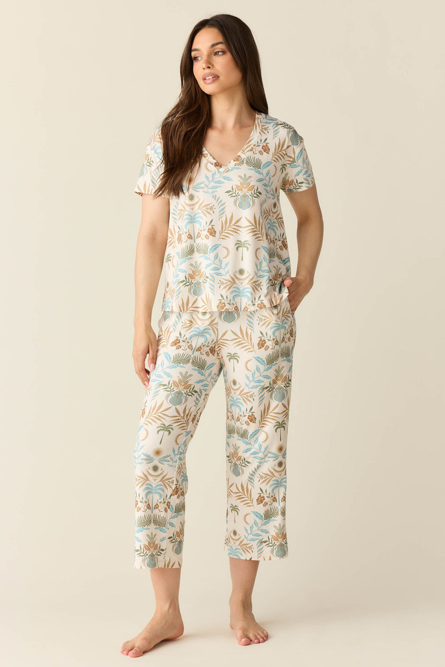 Alyssa Summer Jersey PJ Set in Oasis