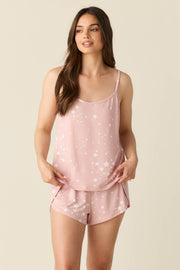 Whitney Summer Jersey PJ Set in Blush Stars