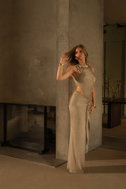 PRE-ORDER Gold Hazel Metallic Wrap Skirt