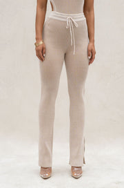 Taupe/White Faya Ribbed Pants